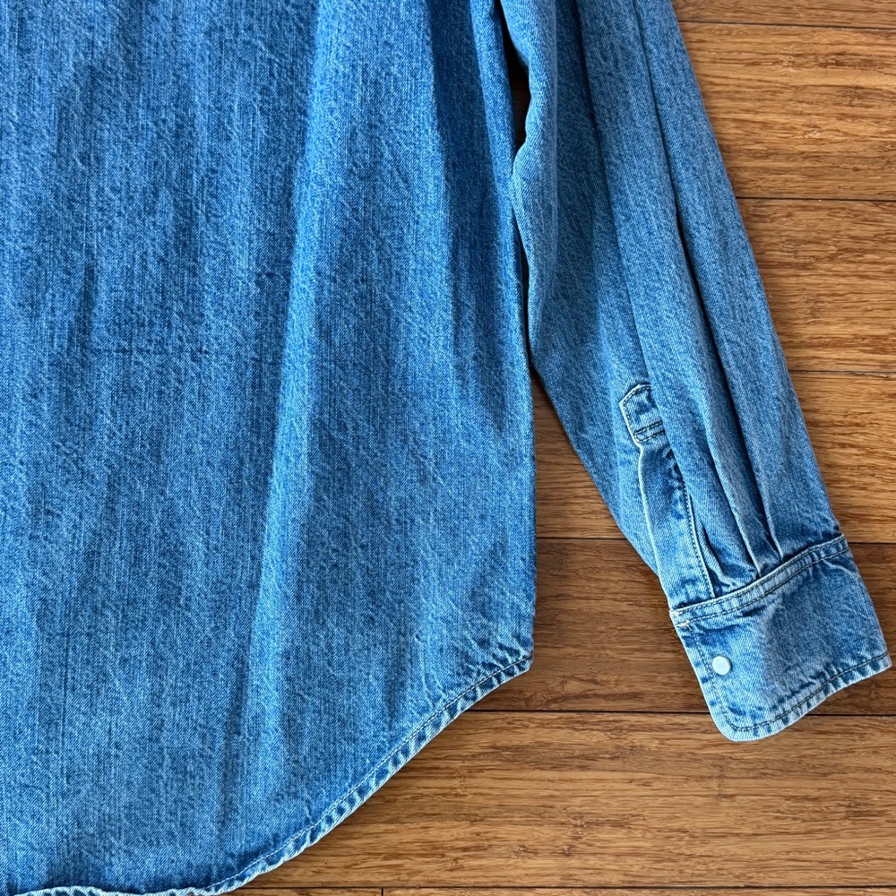 Bally Men’s Western Denim Shirt, Metal Collar Tip Detail, Size M/ IT48 - Picture 6 of 11